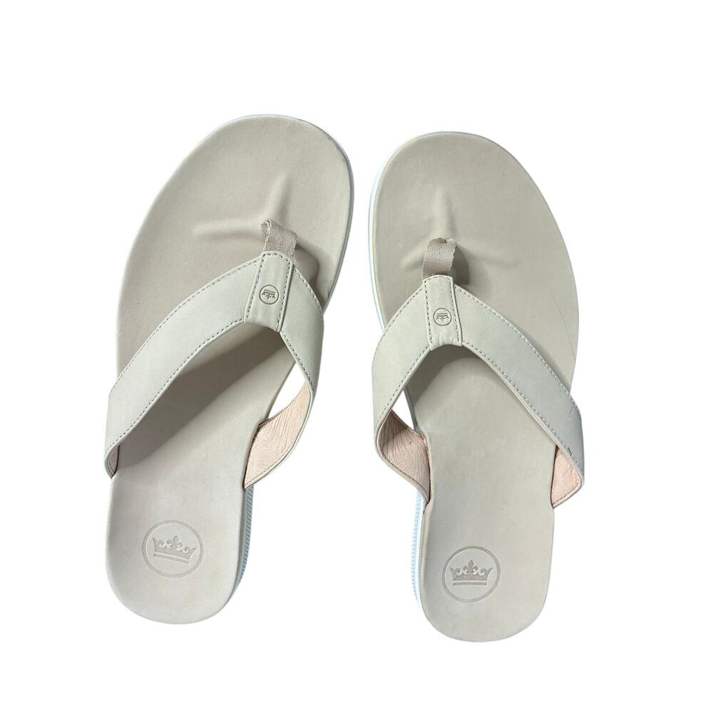 Peter Millar Men's Hyperlight Slide Nubuck Flip Flop Size 12 Sandals Stone NWOT